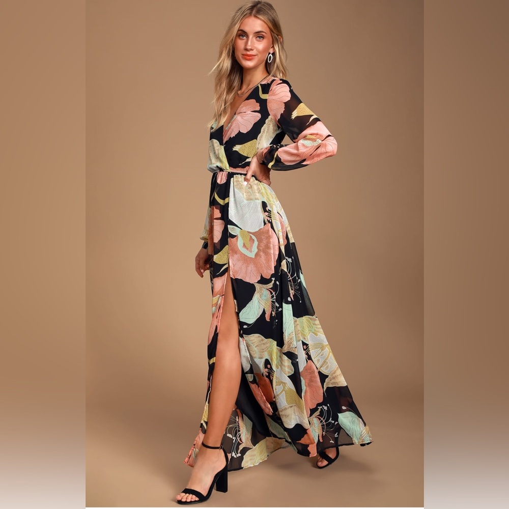 Lulus Wondrous Water Lilies Maxi Dress - Size M